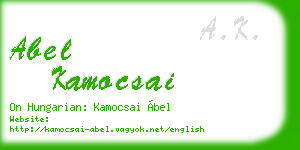 abel kamocsai business card